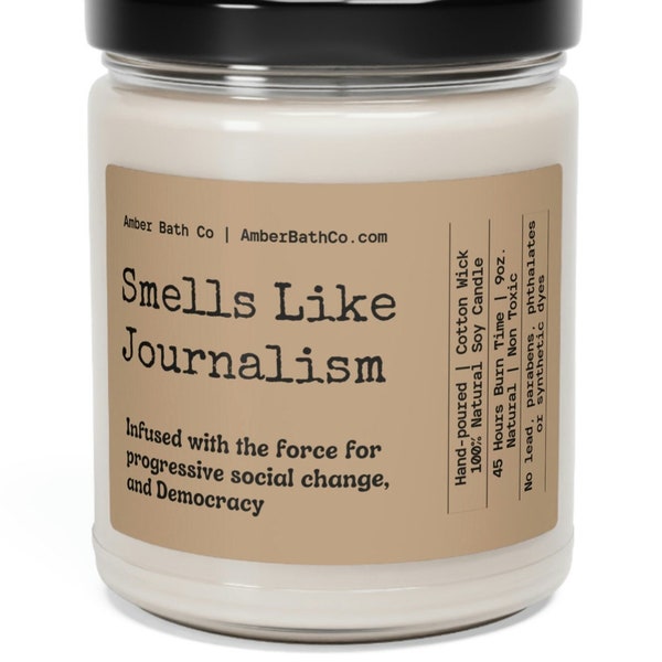 Smells Like Journalism Candle, Writer Gift, Journalist Candle, Candle for Journalist, Reporter Gift, Smells Like Candle, Gift For Journalist
