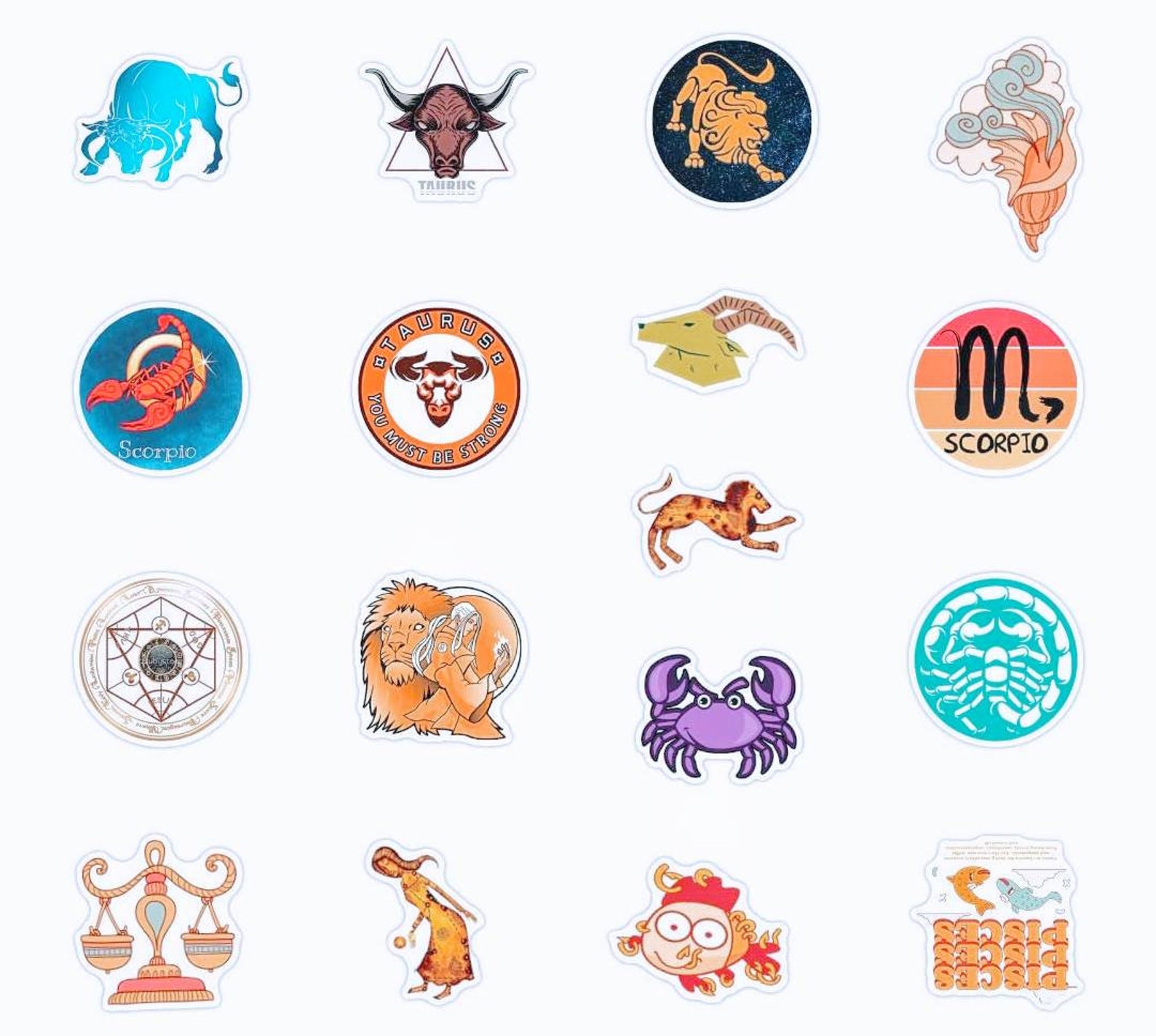 25 Astrology Stickers Zodiac Sticker Pack Decals Vinyls for | Etsy