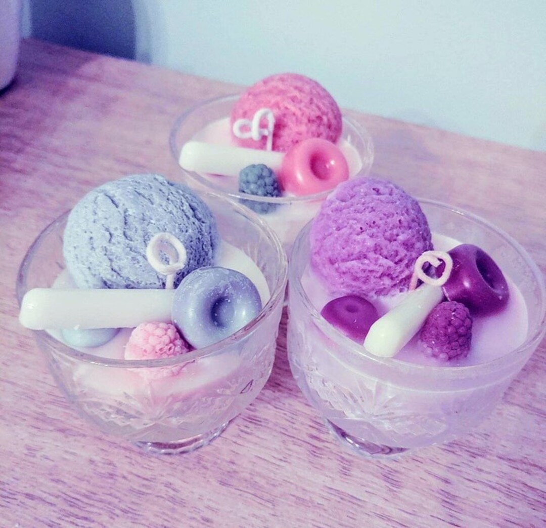 Ice Cream Sundae Dessert Candle, Milkshake Candle, Realistic Food