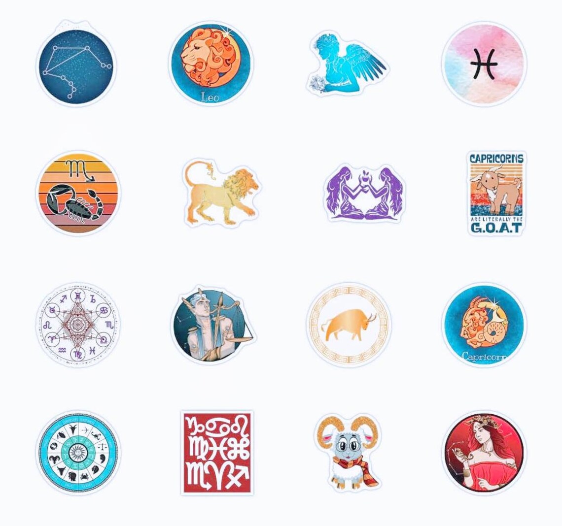 25 Astrology Stickers Zodiac Sticker Pack Decals Vinyls for Etsy