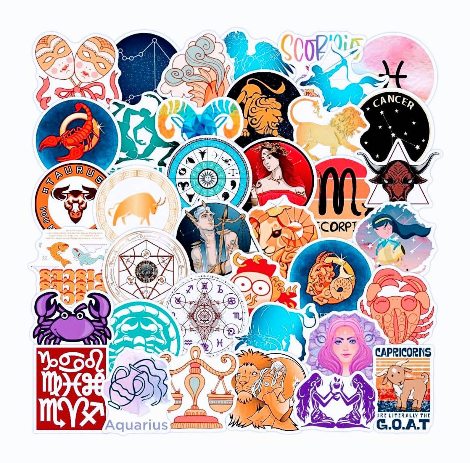 25 Astrology Stickers Zodiac Sticker Pack Decals Vinyls for Etsy