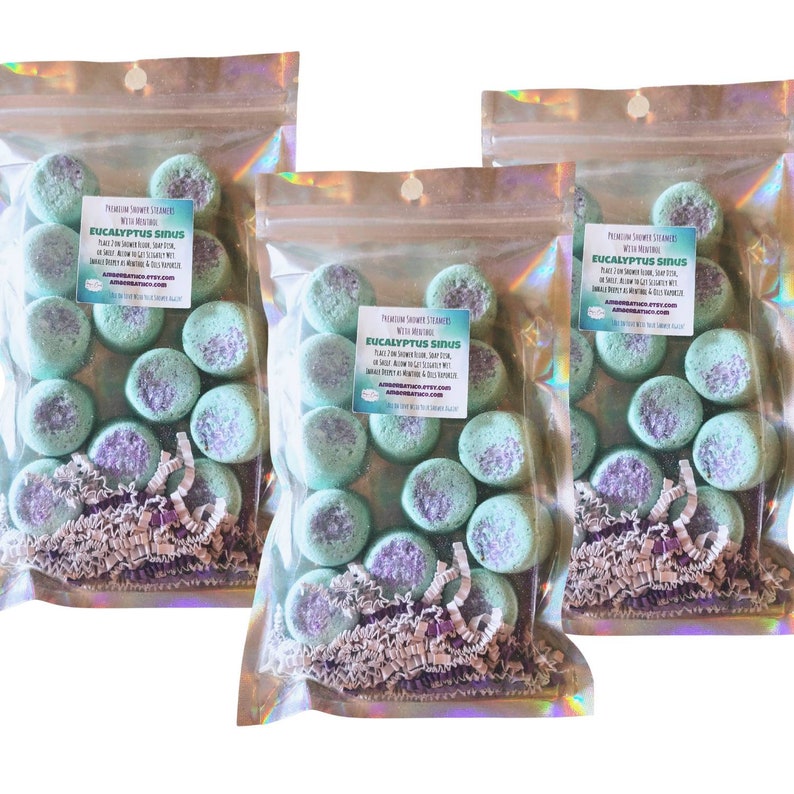Menthol Sinus Shower Steamers Sinus Relief Shower Steamers Etsy