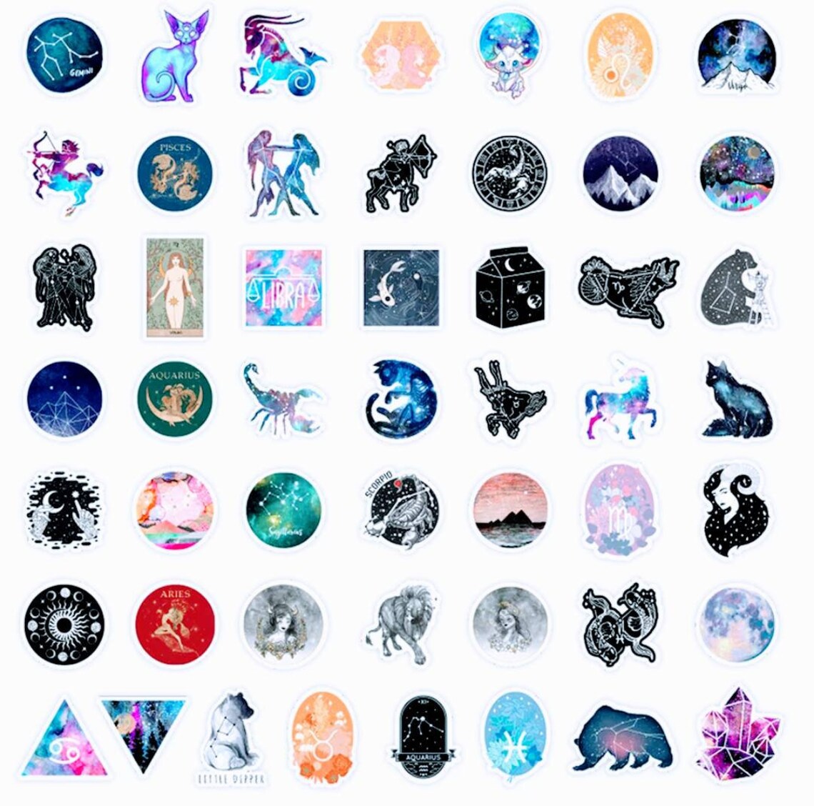 100 Astrology Stickers Zodiac Sticker Pack Decal Vinyls for Etsy