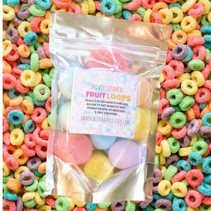 12 Fruit Loops Shower Steamers With Menthol, Colorful Shower Bombs, 5 oz, Menthol Tablets