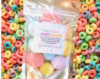 12 Fruit Loops Shower Steamers With Menthol, Colorful Shower Bombs, 5 oz, Menthol Tablets