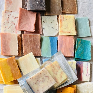 2.5 Pounds Assorted Soap Ends, Soap Slivers, Odds and Ends, Soap Guest Bars, Soap Sampler Pack Cold Process Soap, Goat's Milk & Shea Butter