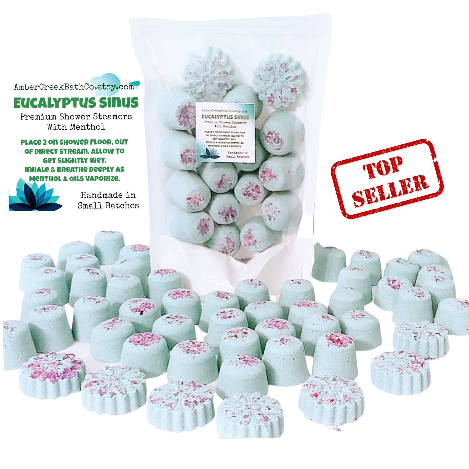 Menthol Sinus Shower Steamers Sinus Relief Shower Steamers Etsy