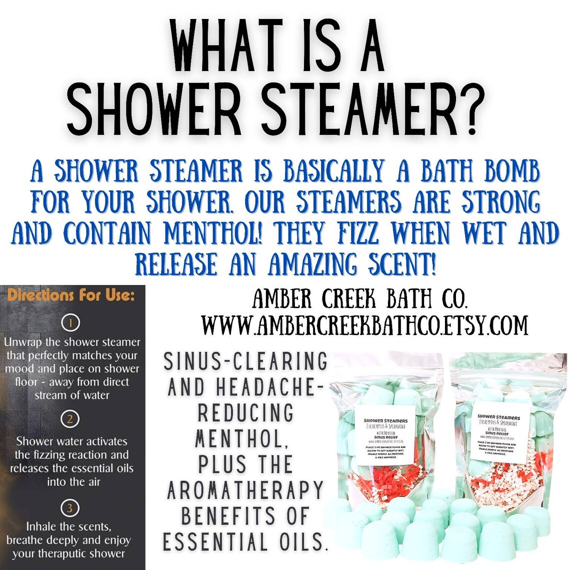 Menthol Sinus Shower Steamers Sinus Relief Shower Steamers Etsy