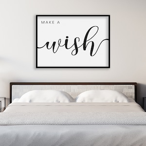 Make A Wish Print - DIGITAL Download, Wall Art, Family Quote, Home, Decor, Typography