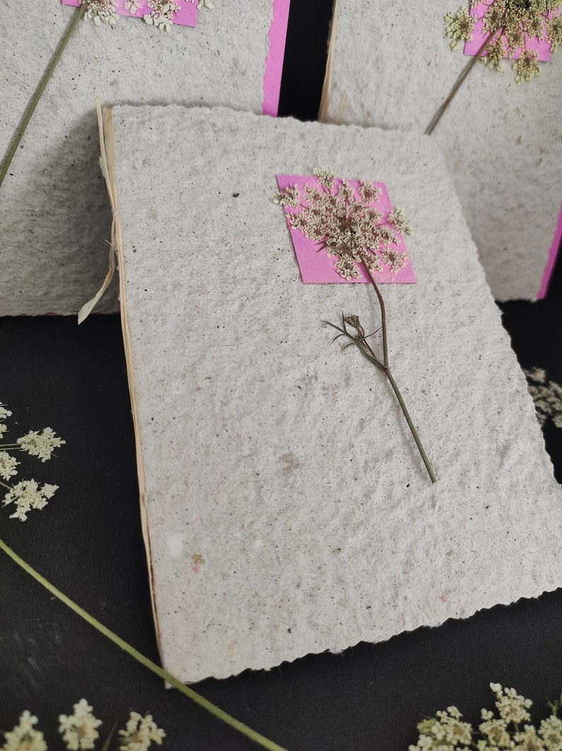 Romantic Boho handmade card with dried flowers image 4