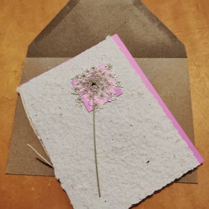 Romantic Boho handmade card with dried flowers image 5