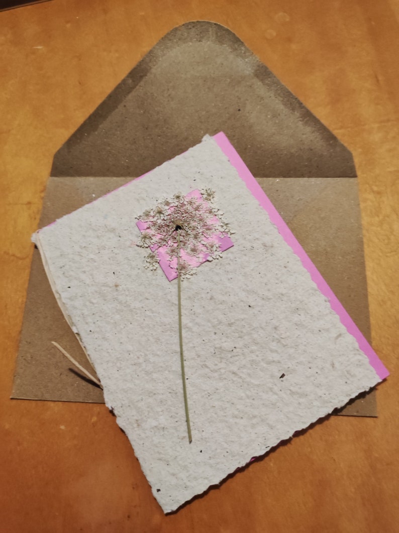 Romantic Boho handmade card with dried flowers image 5