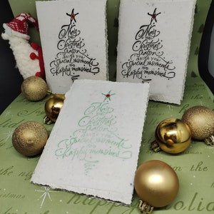 4 cartes artisanales de Noël en papier fait main originale
