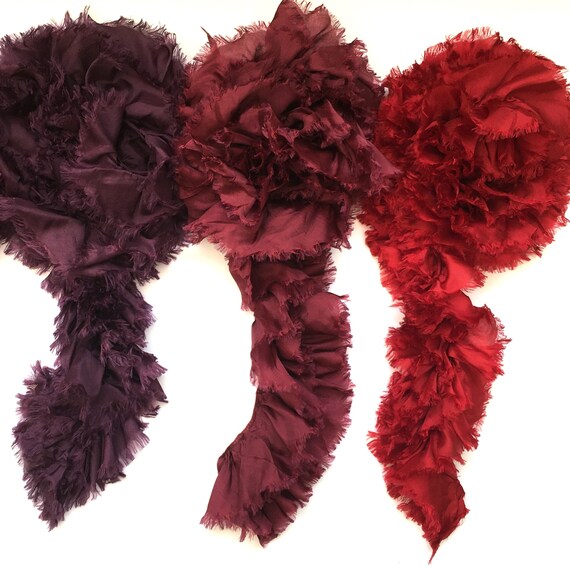 新しいスタイル Silk Pure in Scarf Ruffle Red to Also Outfit. Any up Jazz 小物