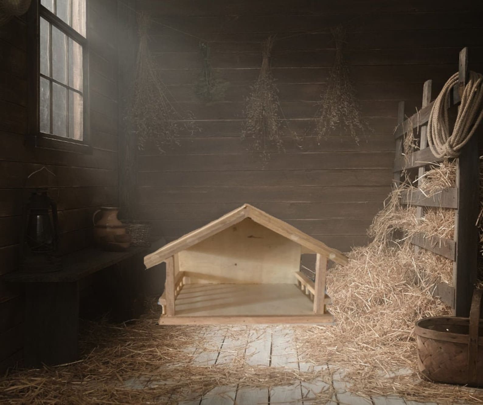 Nativity Scene Barn only Etsy