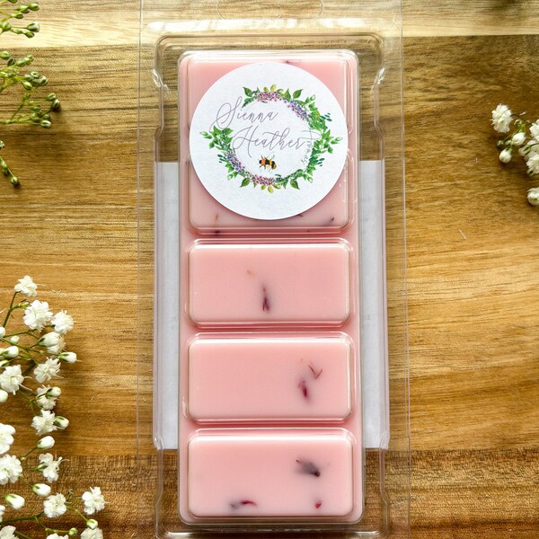 Pink Sol Soy Wax Melt Snap Bar Clamshell, Highly Scented Home Fragrance, Aromatherapy, Vegan and Cruelty Free