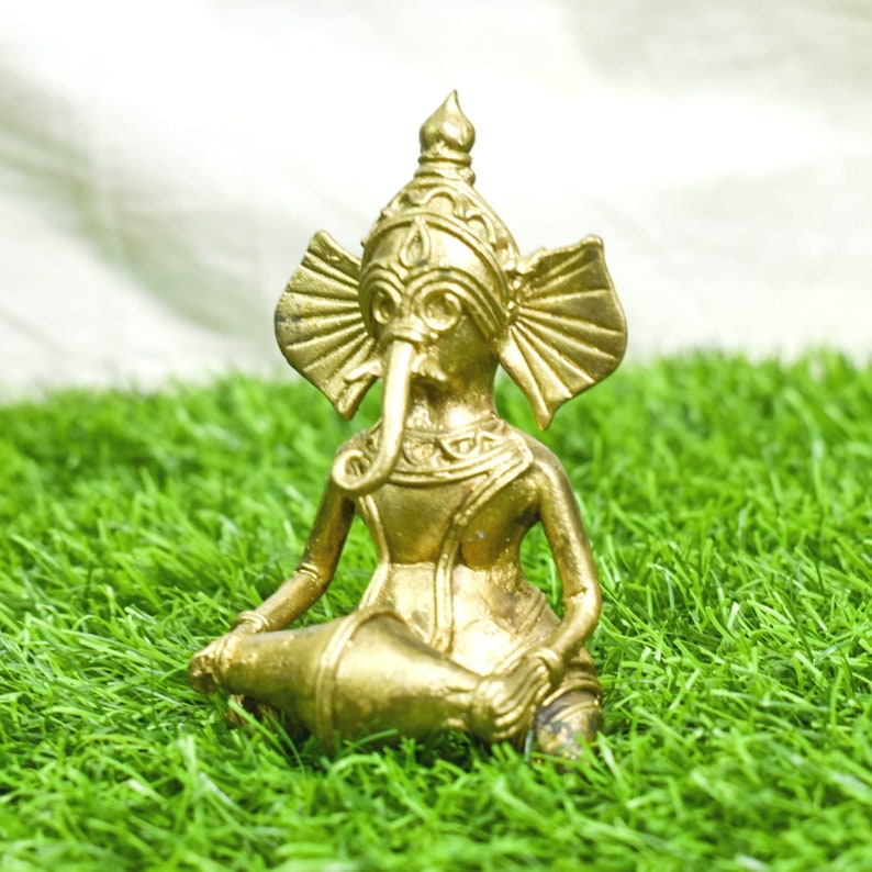 India Houseindian Brass Decor Musical Ganesha Etsy