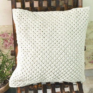 India House-Macrame Pillow Covers Cushion Cover, Handmade Throw Pillow Cover Boho Home Decor Farmhouse Woven