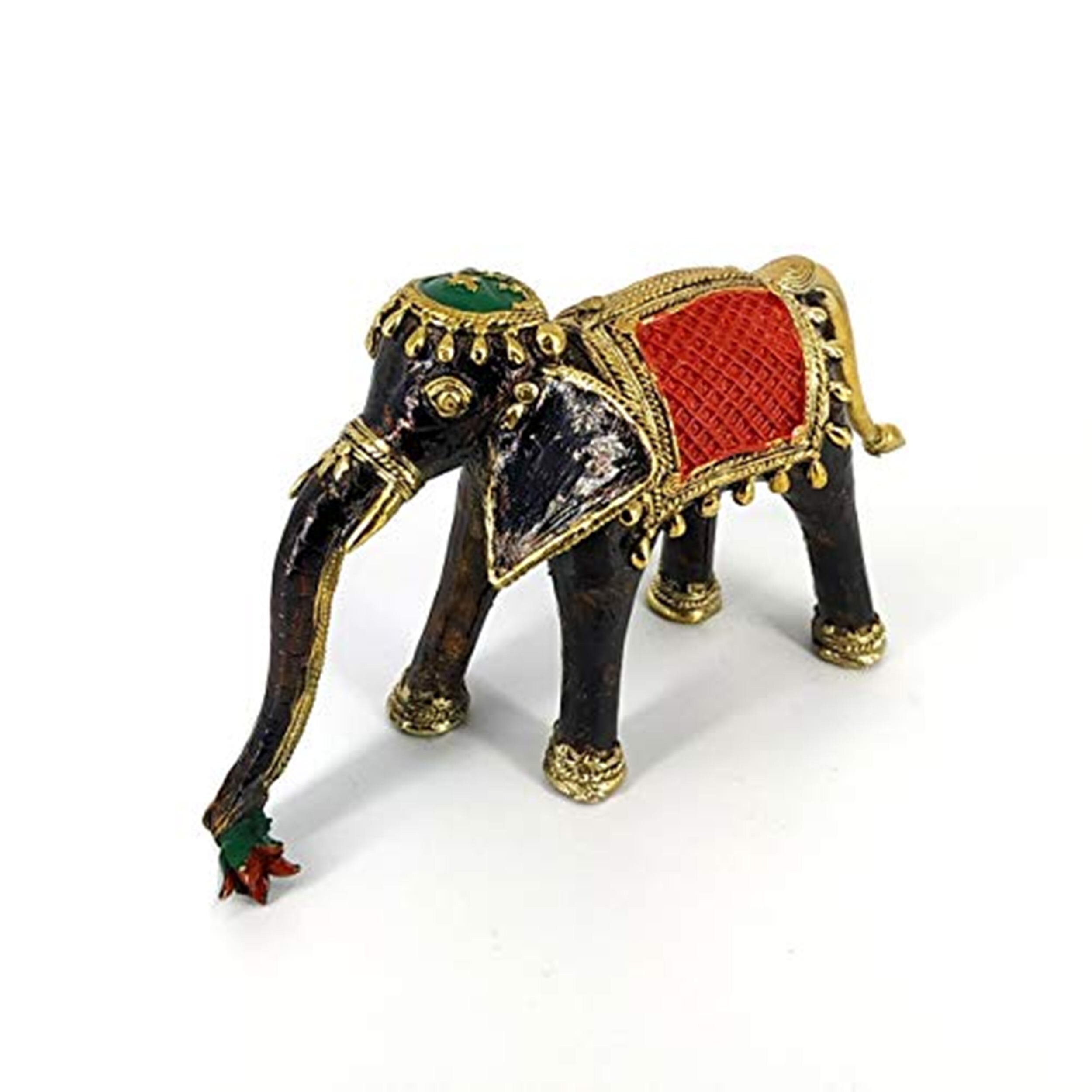 Indian Decor Dhokra Art Elephant Showpiece/ Ethnic Handmade/ Etsy