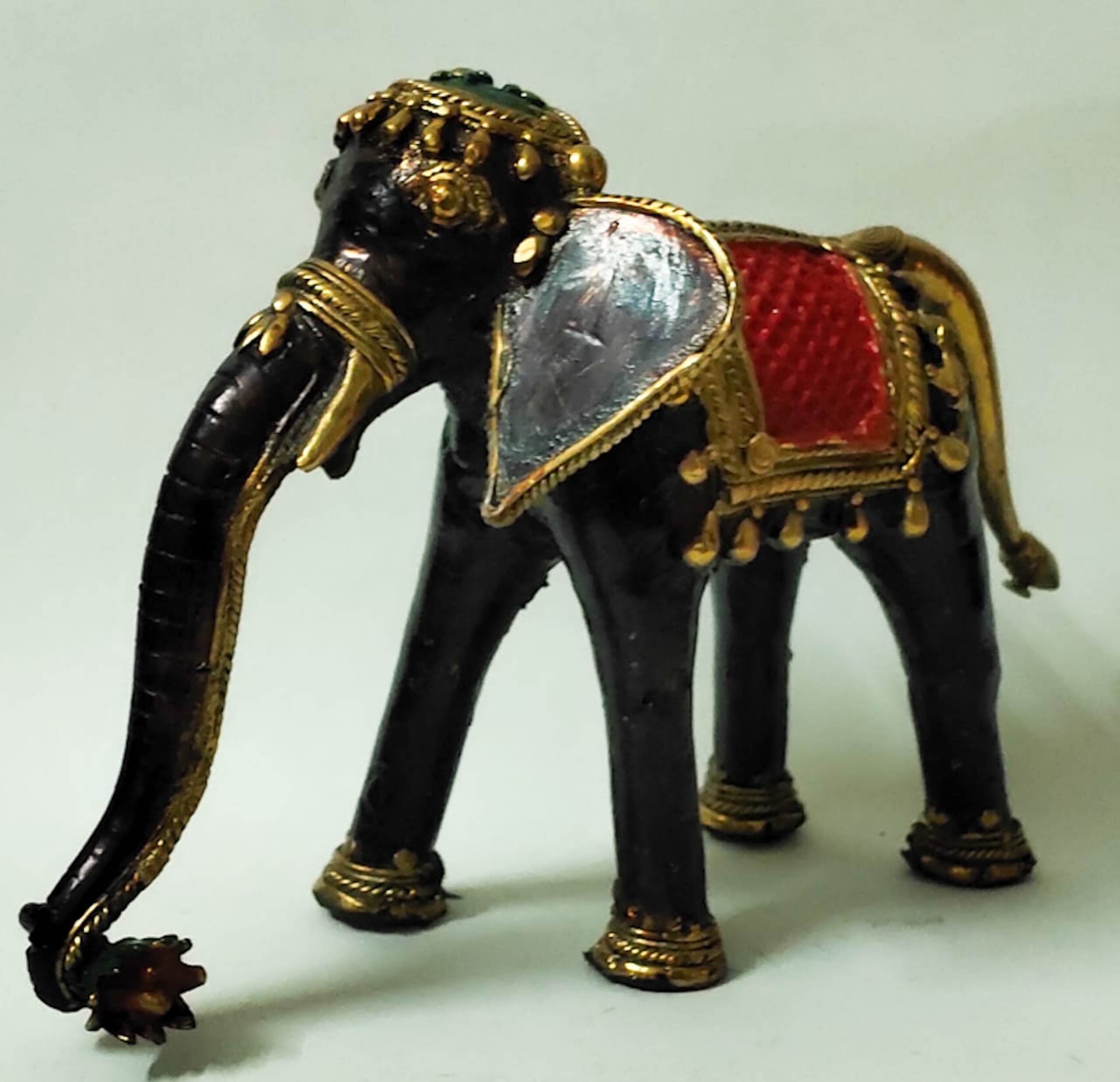 Indian Decor Dhokra Art Elephant Showpiece/ Ethnic Handmade/ Etsy