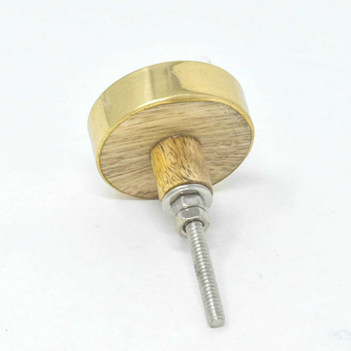 Einzigartige runde graue Holz Messing Schubladenknöpfe Schrank | Etsy