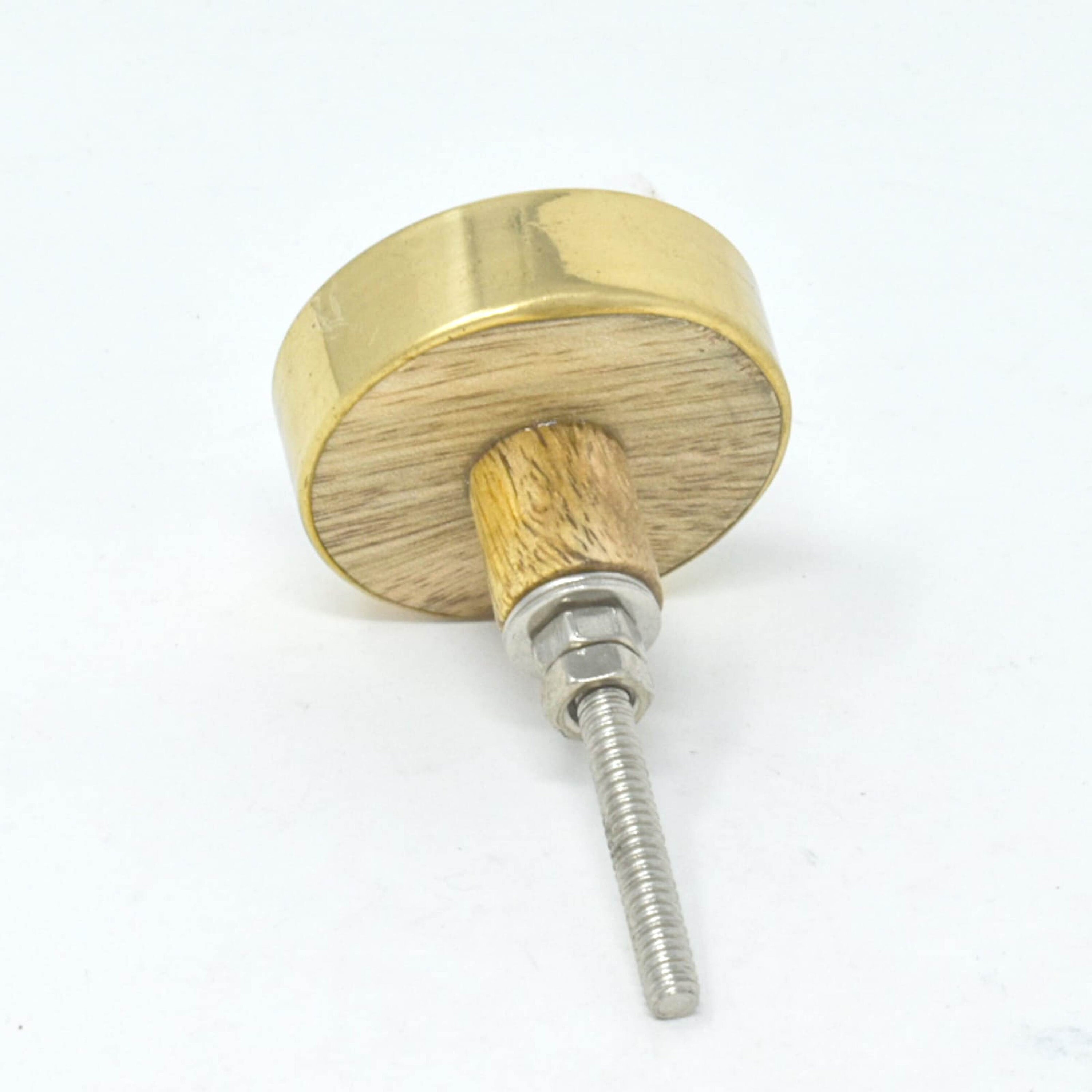 Einzigartige runde graue Holz Messing Schubladenknöpfe Schrank | Etsy