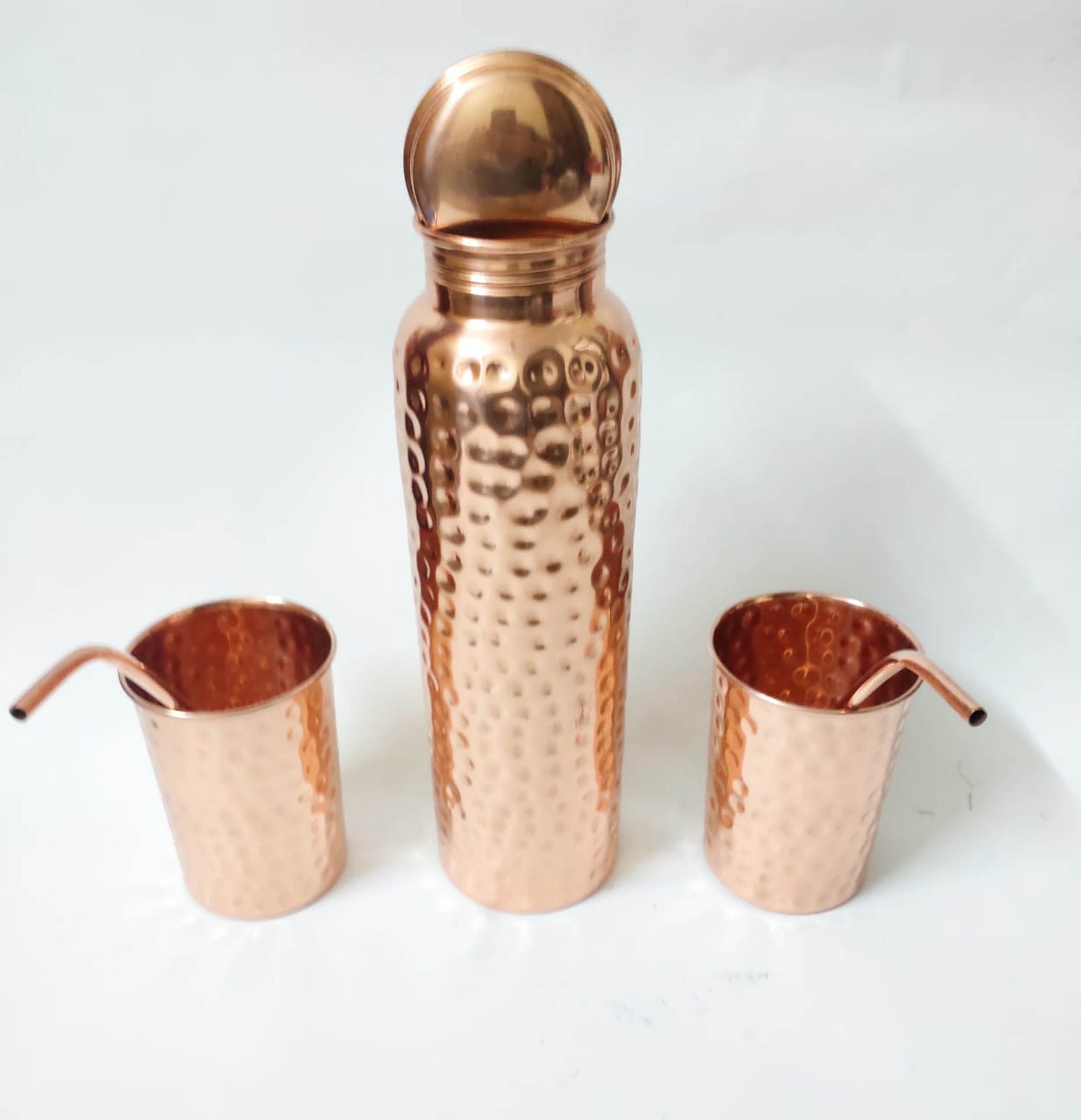 Pure Copper Hammered Traditional Glasses Set of 4 with copper Etsy