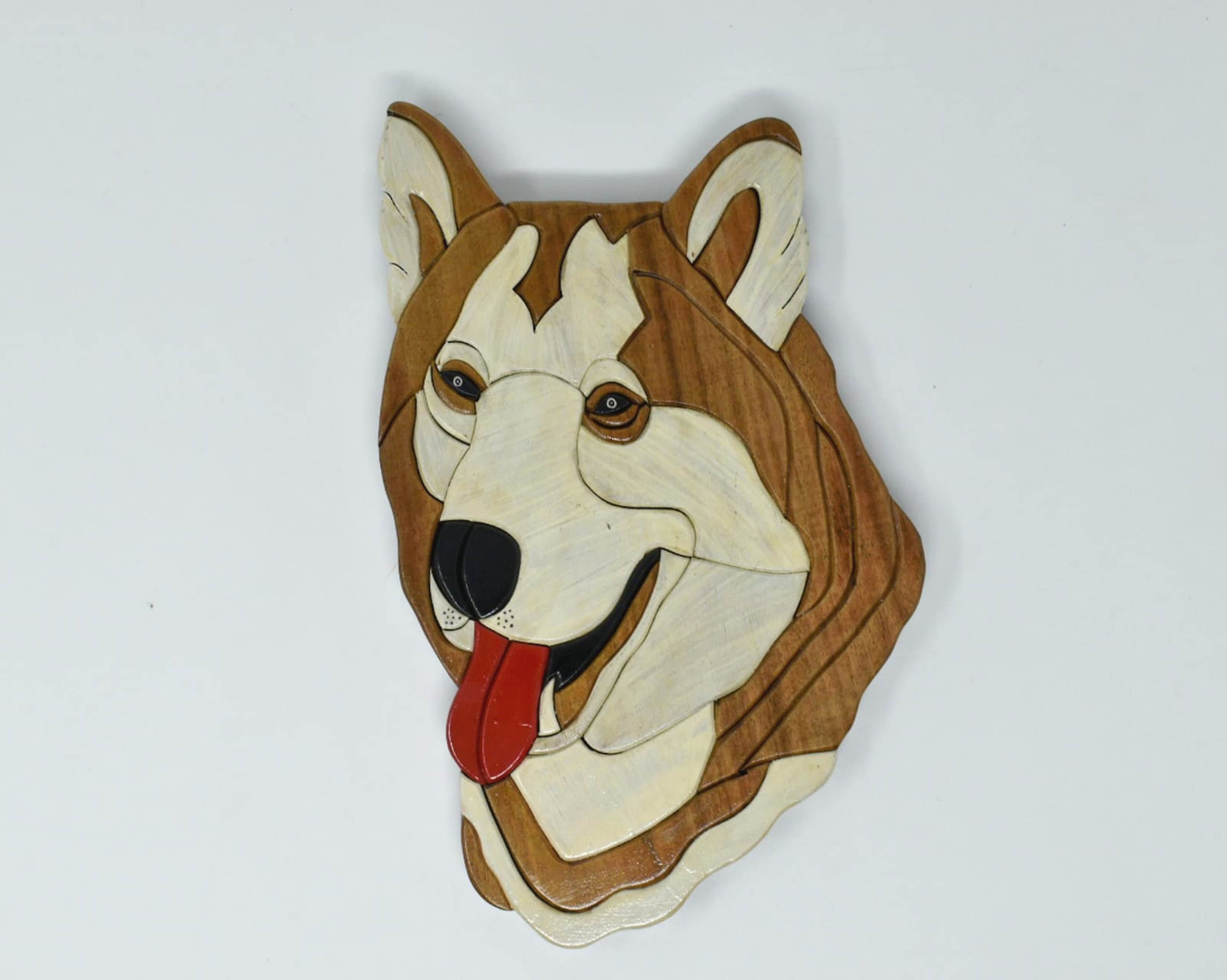 India House-Wooden Wall Hanging Decor Sculpture/Dod Face Teck Bois de Pin Cadeau 8x11 Pouces Pour Le