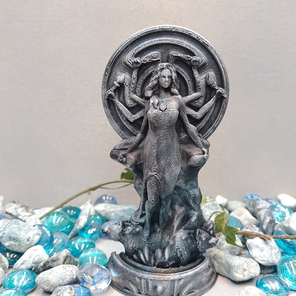 Hekate Alter Idol , Wiccan Pagan Statuette, Goddess