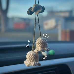 Crochet Lilly of the Valley Flower Hanging Charm Accessory