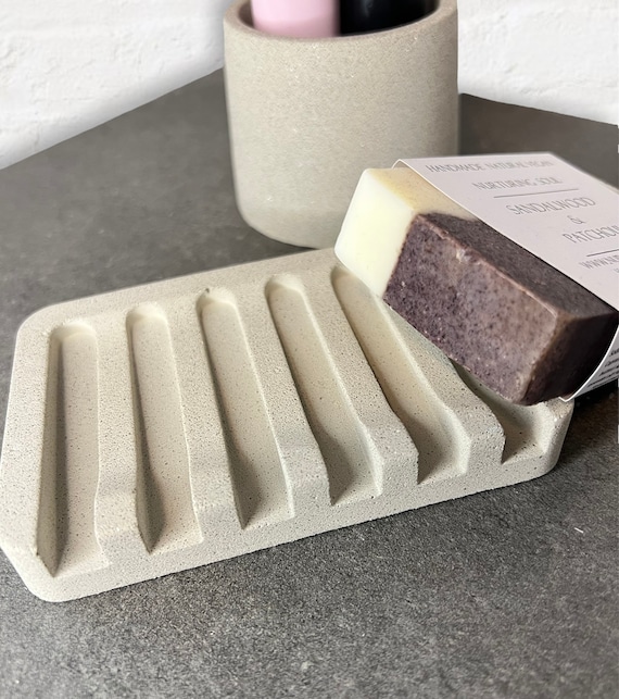 Chunky Soap Dish, Concrete Soap Holder, Shampoo Bar, Bathroom