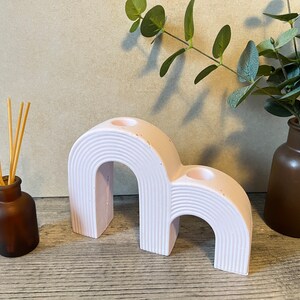 Handmade Jesmonite Arch Candle Holder: Scandi Home Decor