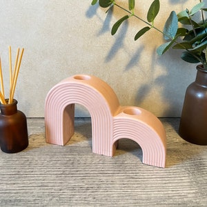 Handmade Jesmonite Arch Candle Holder: Scandi Home Decor