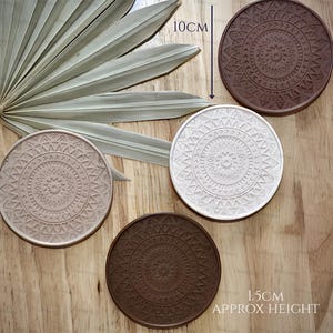 Juego de posavasos Boho Mandala Jesmonite: Decoración neutra imagen 3