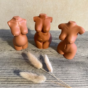 Handmade Jesmonite Goddess Statue: Female Torso Sculpture