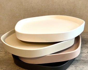 Handmade Abstract Jesmonite Tray: Candle Plate, Jewelry Dish (15x15cm)