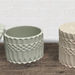 Jesmonite Trinket Jar with Lid: Eco Resin Jewelry Box
