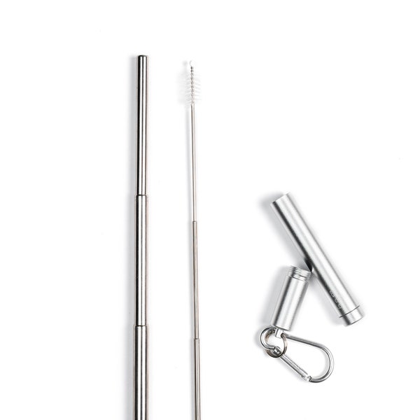 Reusable Telescopic Metal Straw with Case - Collapsible Eco-Friendly Straw
