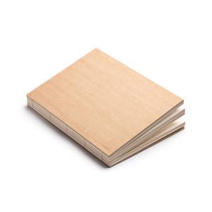 basenotes 2333 Kraft sketchbook showing natural brown cover, hand-stitched spine, and acid-free creamy paper.