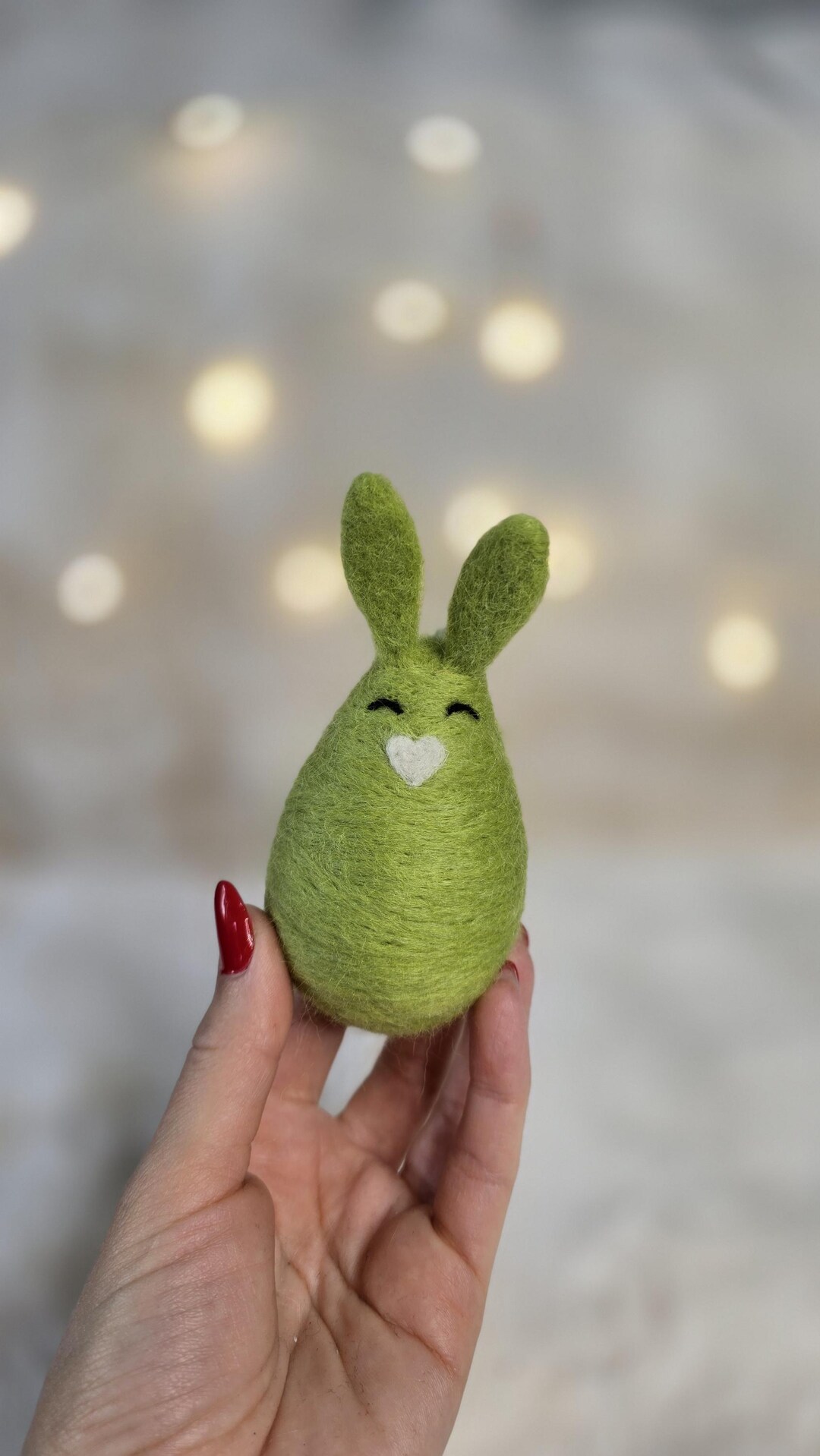 Needle Felted Easter Egg Ornament: Handmade Wool Bunny & Chicken - Etsy
