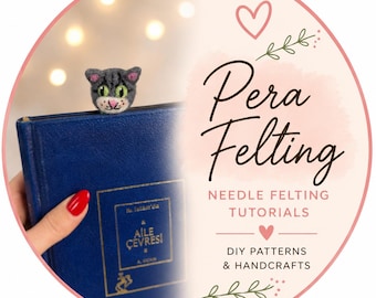 Needle Felting Tutorial: DIY Felted Cat Bookmark (PDF Pattern)
