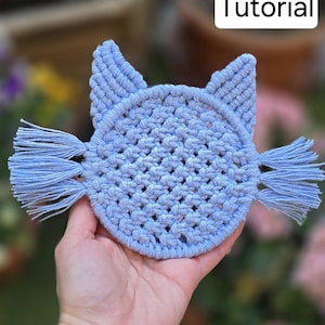 Macrame Cat Coaster Tutorial for beginners in PDF format with additional video