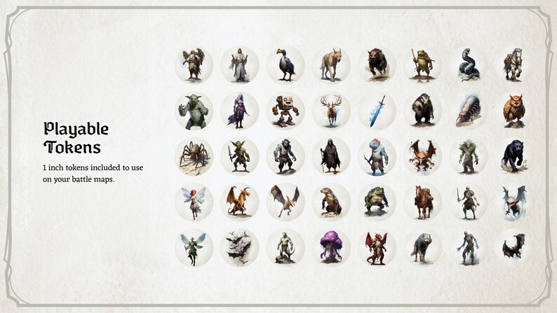 D&amp;D Monster Cards Challenge 1/4 Tokens Foldable Board - Etsy