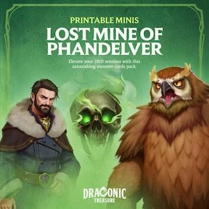 D&D Monster Cards, Lost Mines of Phandelver, Tokens, Foldable Board Cards, Custom made, High-Quality Cards, Easy Digital Download, LMoP