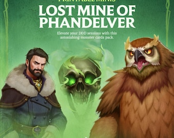D&D Monster Cards, Lost Mines of Phandelver, Tokens, Foldable Board Cards, Custom made, High-Quality Cards, Easy Digital Download, LMoP
