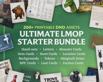 Lost Mine of Phandelver Ultimate Bundle | 200+ Printable DnD Assets | Monster Tokens, NPC Cards, Magic Items, Handouts & Maps | Downloadable