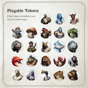 D&amp;D Monster Cards, Challenge 0 to 1, Mega Collection, Tokens, Foldable ...