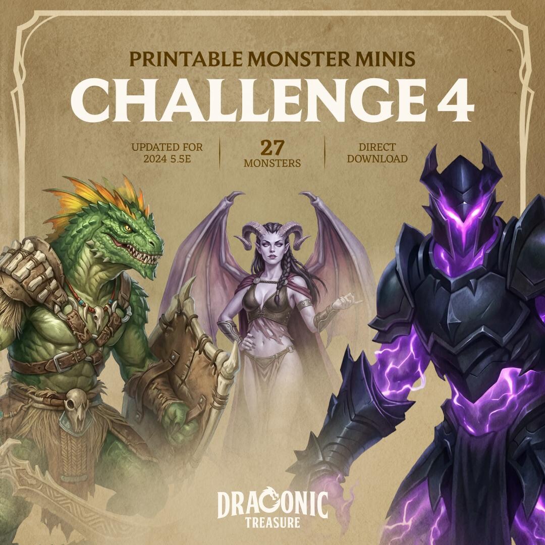 D&D Monster Cards, Challenge 4, 2024 Monster Manual, 5.5e, Tokens