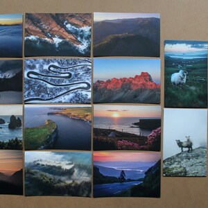 Tirages d'art au format carte postale | Ensemble de 16/8 | Tour à vélo illimité | Norvège Italie Irlande Espagne Portugal Écosse Slovénie France