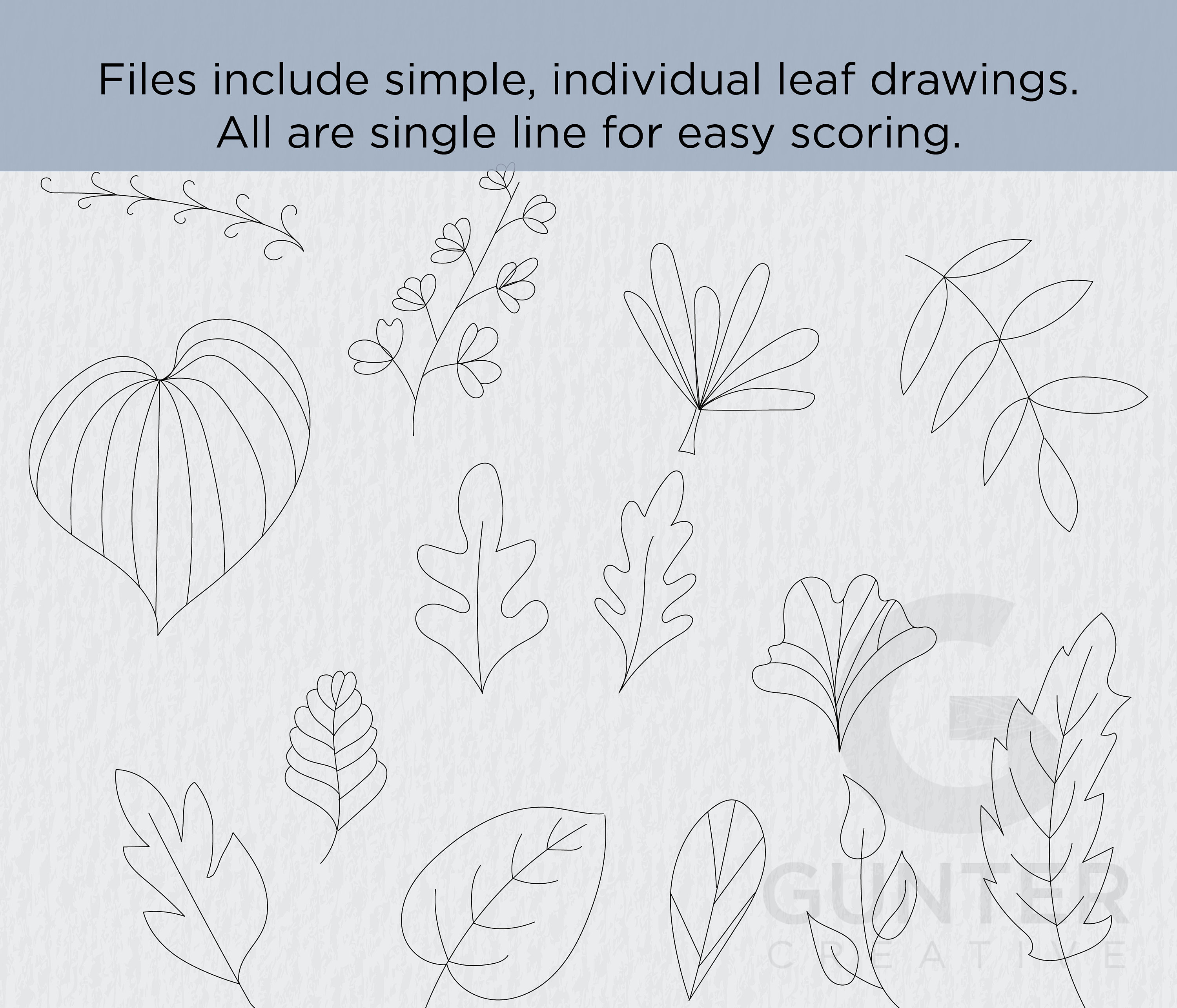 Simple Leaves Single Line Score Elements SVG PDF - Etsy